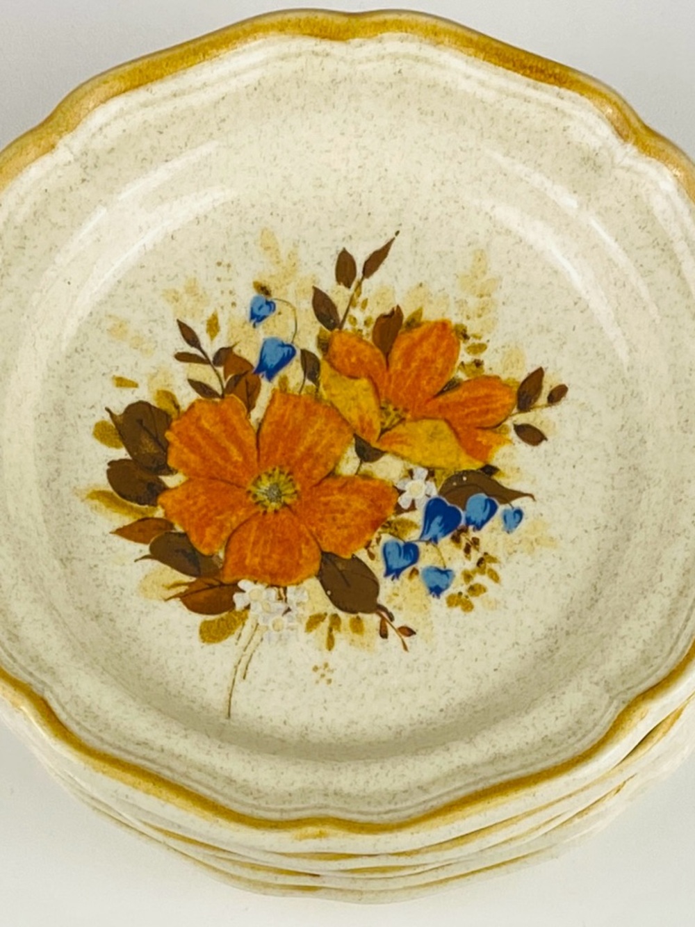 Vintage Miksas Japan Garden Club EC41 Petunias Dessert Plates Set of 5